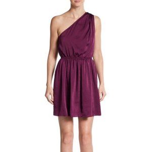 NWT BCBGeneration One Shoulder Grecian Grape Purple Cocktail Dress Sz XXS